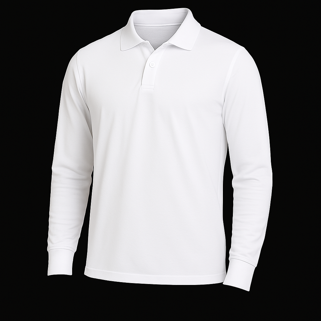 Remera Polo Manga Larga Blanco