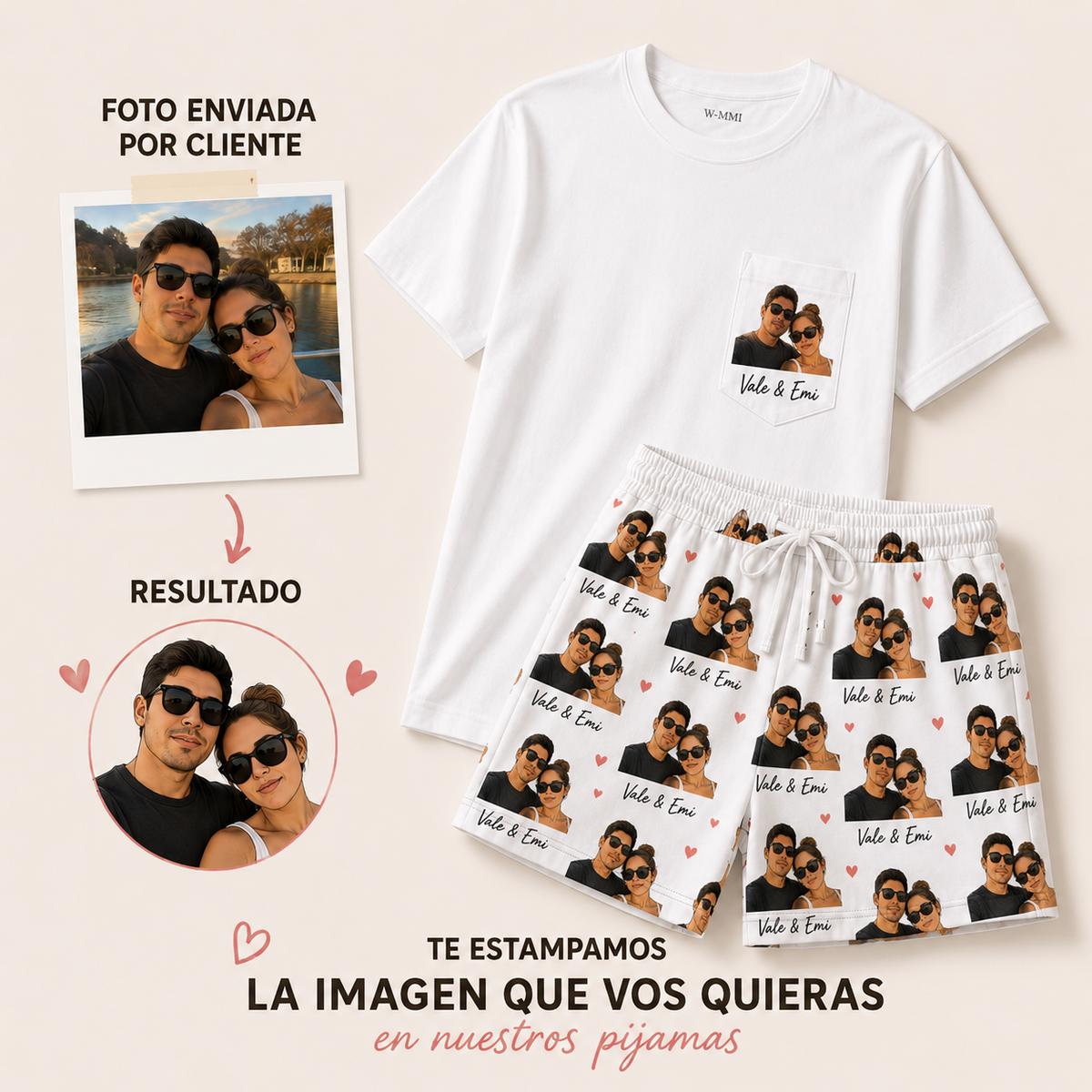 Pack Pijama con tu Foto Favorita (Short+Remera)❤️
