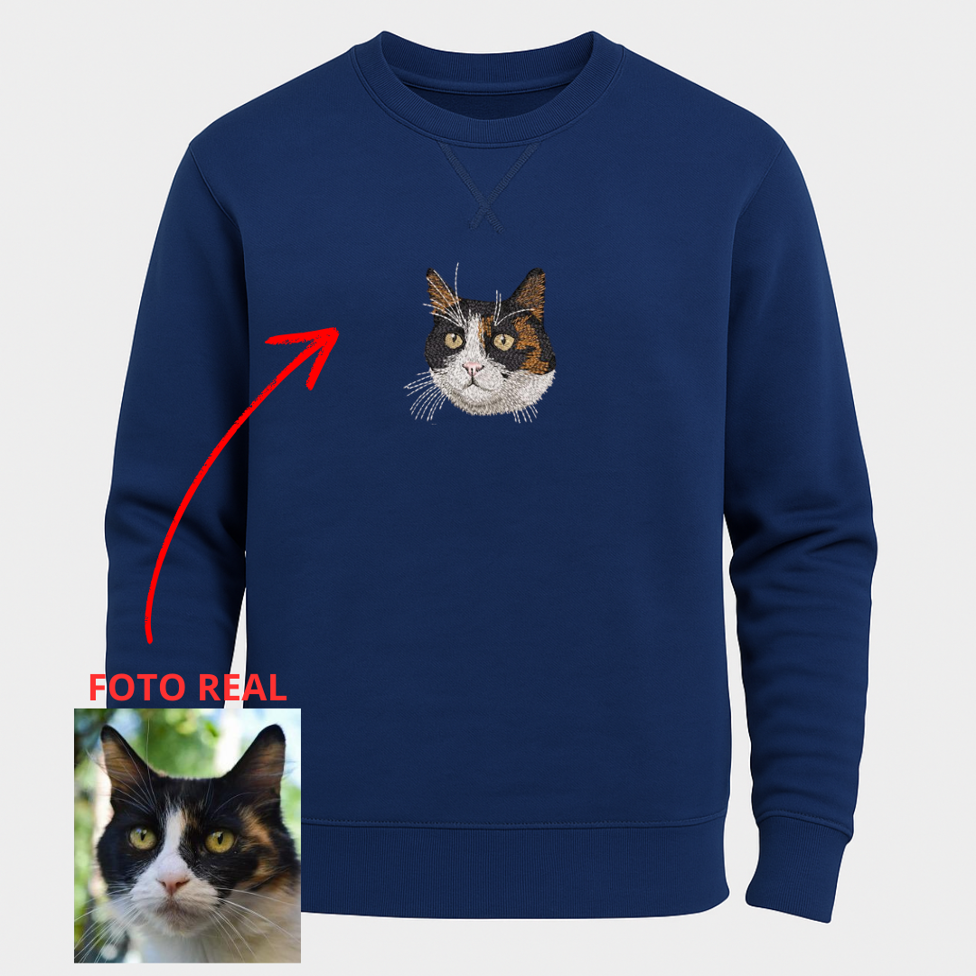 Buzo Unisex Bordado con Retrato de Mascota (a Color)