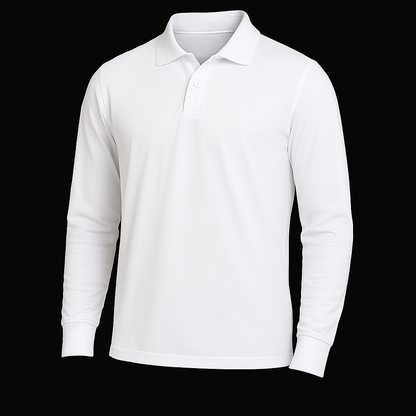 Remera Polo Manga Larga Blanco