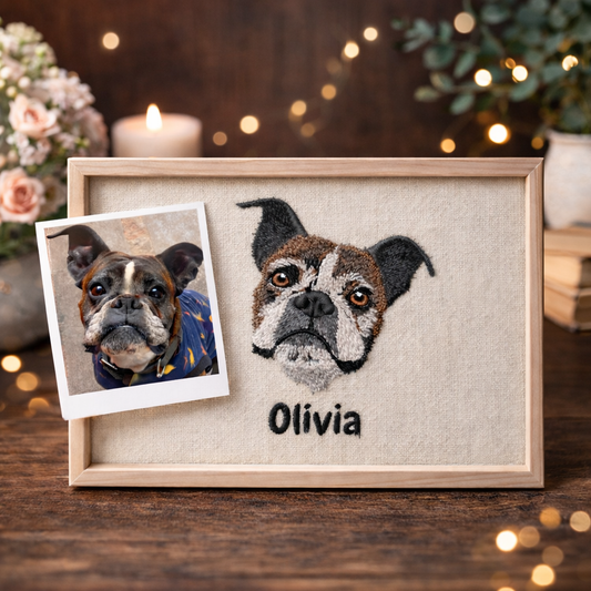 Cuadro Bordado con la Cara de Tu Mascota!!