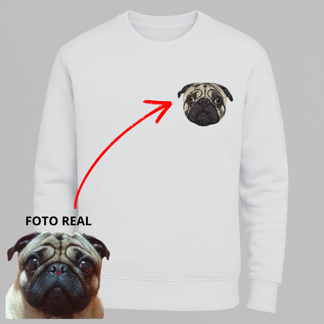 Buzo Unisex Bordado con Retrato de Mascota (a Color)