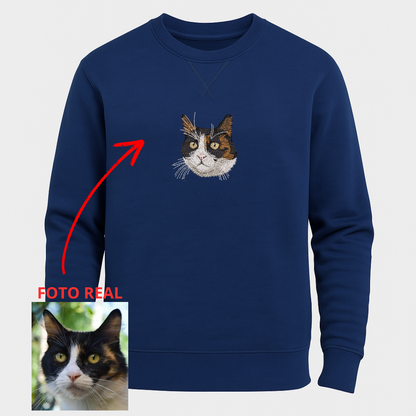 Buzo Unisex Bordado con Retrato de Mascota (a Color)