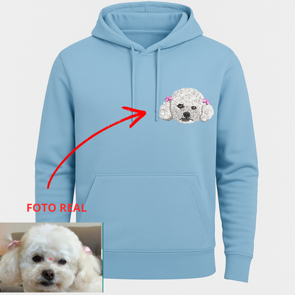 Canguro Unisex Bordado con Retrato de Mascota (a Color)