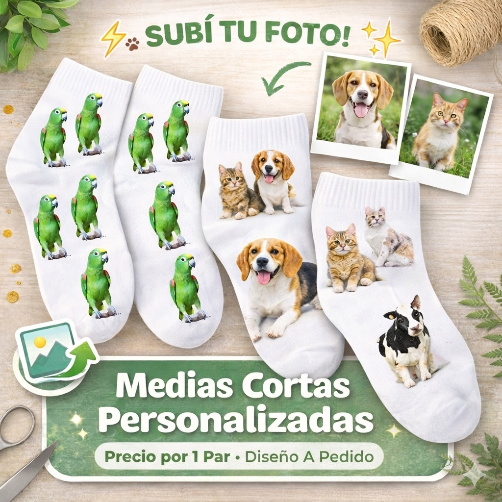 Medias Cortas Personalizadas Con Tu Foto Favorita ✨🧦