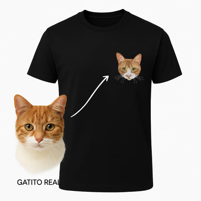 Remera Unisex Bordada con Retrato de Mascota (a Color) (Manga Corta)