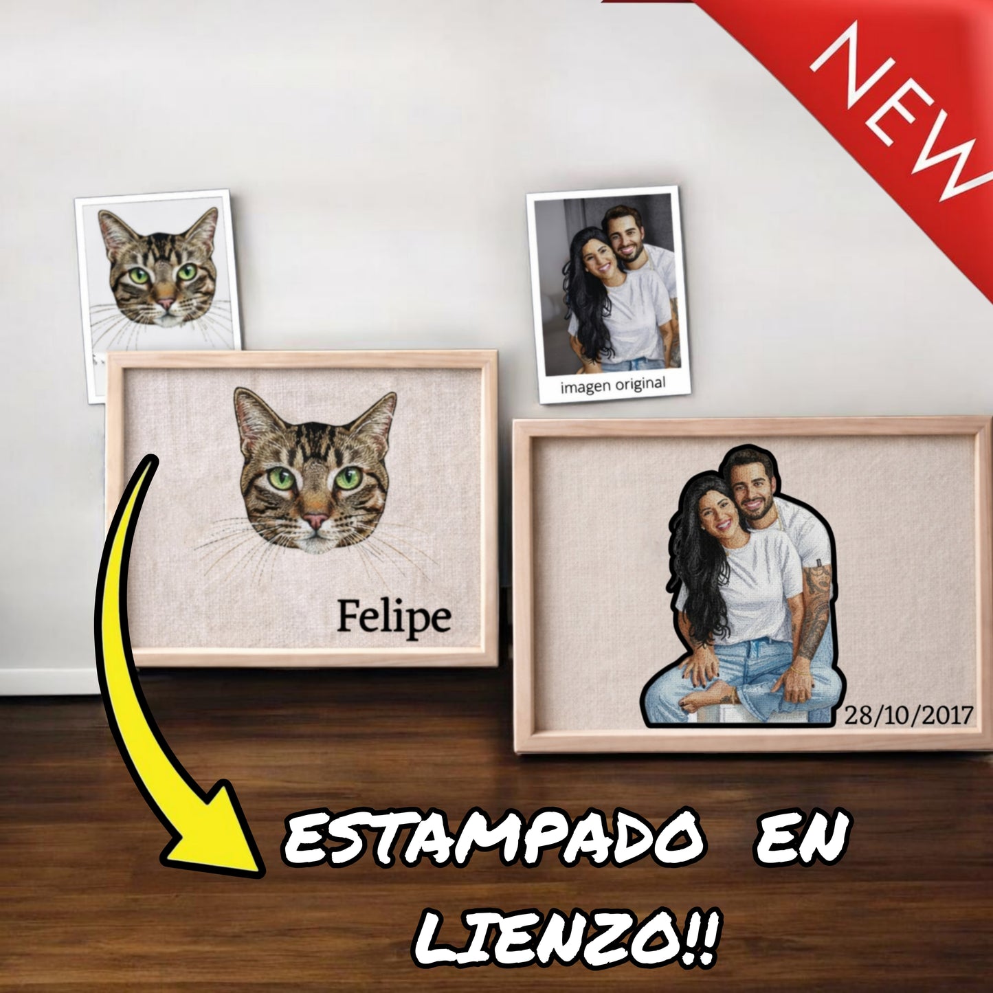 Portaretrato de Lienzo Con Efecto Bordado (Dtf)🤩