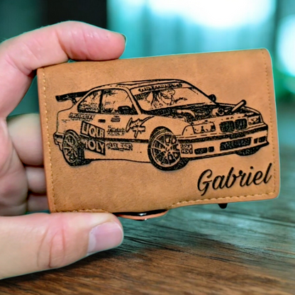 Tarjetero y Billetera de Cuero Personalizado Unisex ❤️