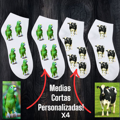 Medias Cortas Personalizadas Con Tu Foto Favorita (Pack X4) ✨🧦